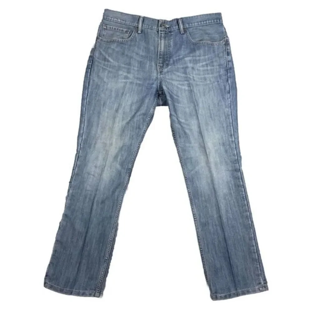 Levis Jeans Men 36x29  Blue 511 Slim Blank Tab American Stretch Light Wash Denim